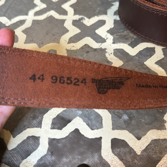 Men's Red Wing Brown Leather Belt with Brass Buckle - Picture 2 of 4